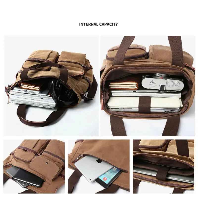 Men Canvas Messenger Bag Crossbody Bags Unisex