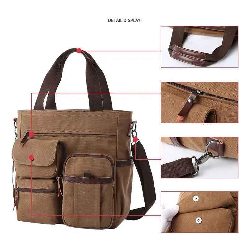 Men Canvas Messenger Bag Crossbody Bags Unisex