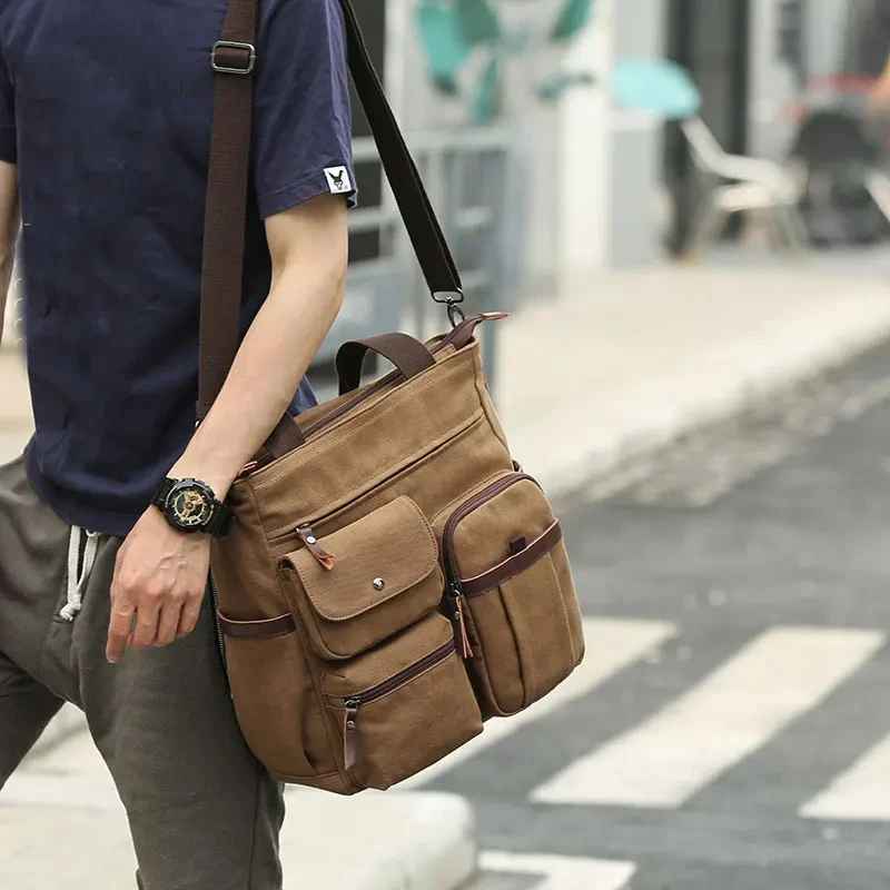 Men Canvas Messenger Bag Crossbody Bags Unisex